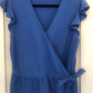 Banana Republic - Blue peplum wrap top